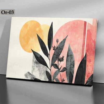 Design géométrique, couleurs chaudes et inspiration nature. Disponible sur aliprintdz.com – votre boutique d’art mural moderne en Algérie