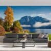 ALIPRINT Papier peint panoramique avec paysage montagneux, lac paisible et arbres d'automne, décor moderne et élégant pour salon. Ambiance nature relaxante. Algerie