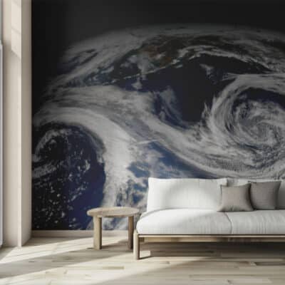 ALIPRINT Papier peint mural Terre espace, design moderne, salon minimaliste, déco intérieure, ambiance zen, vue planète, décor naturel, inspiration cosmique. Algerie