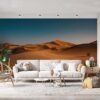 ALIPRINT Papier peint désert Sahara dans salon moderne, rehaussant la déco intérieure avec des tons chauds et naturels, idéal pour un style apaisant. Algerie