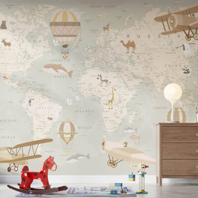 ALIPRINT papier peint décoratif mural en algerie Découvrez un tableau décoratif mural carte du monde pour chambre d'enfant en Algérie. Papier peint design avions et montgolfières pour une décoration murale unique et ludique.