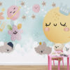 ALIPRINT papier peint décoratif mural algerie Tableau décoratif mural chambre enfant Algérie : Koalas, lune souriante, étoiles. Papier peint design original pour une décoration murale unique. papier peint décoratif mural algerie