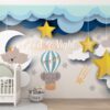 ALIPRINT papier peint décoratif mural algerie Papier peint décoratif mural chambre bébé en Algérie. Thème nuages, étoiles, lune et animaux adorables pour une ambiance douce et chaleureuse. Idéal pour la déco chambre enfant. papier peint décoratif mural algerie