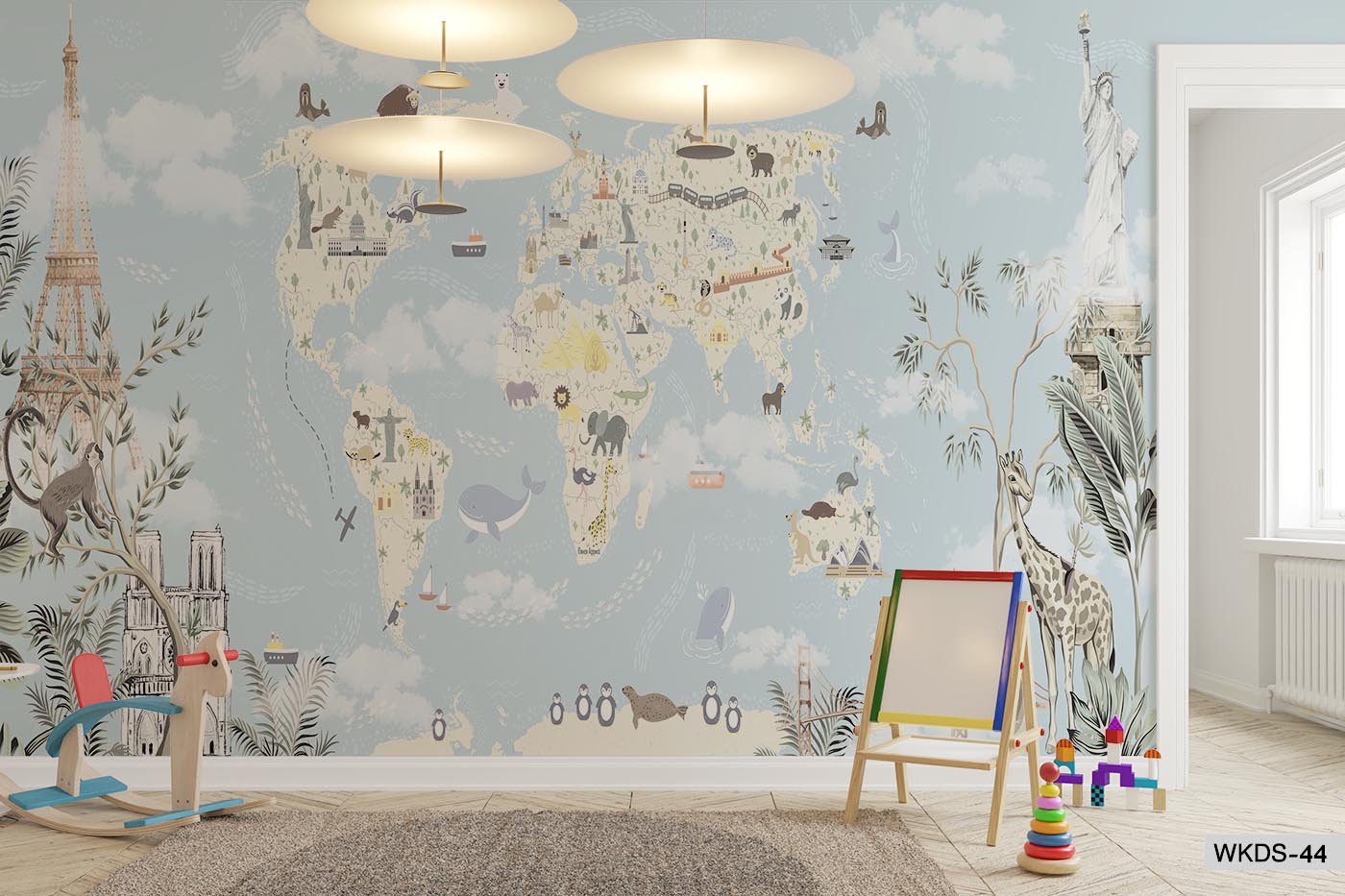 ALIPRINT tableau et papier peint décoratif mural algerie Tableau décoratif mural Algérie avec carte du monde enfantine. Papier peint design pour chambre d'enfant. Décor mural unique et original pour une ambiance ludique. tableau et papier peint décoratif mural algerie