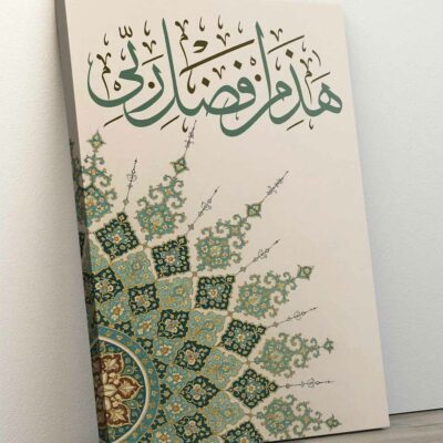 ALIPRINT tableaux calligraphie islamique en algerie Tableau élégant de calligraphie islamique avec motifs arabesques et couleurs harmonieuses pour décoration intérieure.