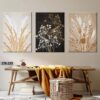 aliprint Tableau décoratif en Algérie avec des motifs floraux modernes sur un mur beige, ajoutant une touche d'élégance à l'intérieur.