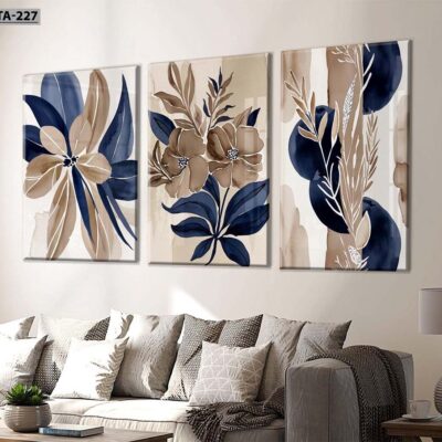 aliprint Tableau décoratif en Algérie représentant des fleurs et des motifs modernes, idéal pour embellir un intérieur contemporain.