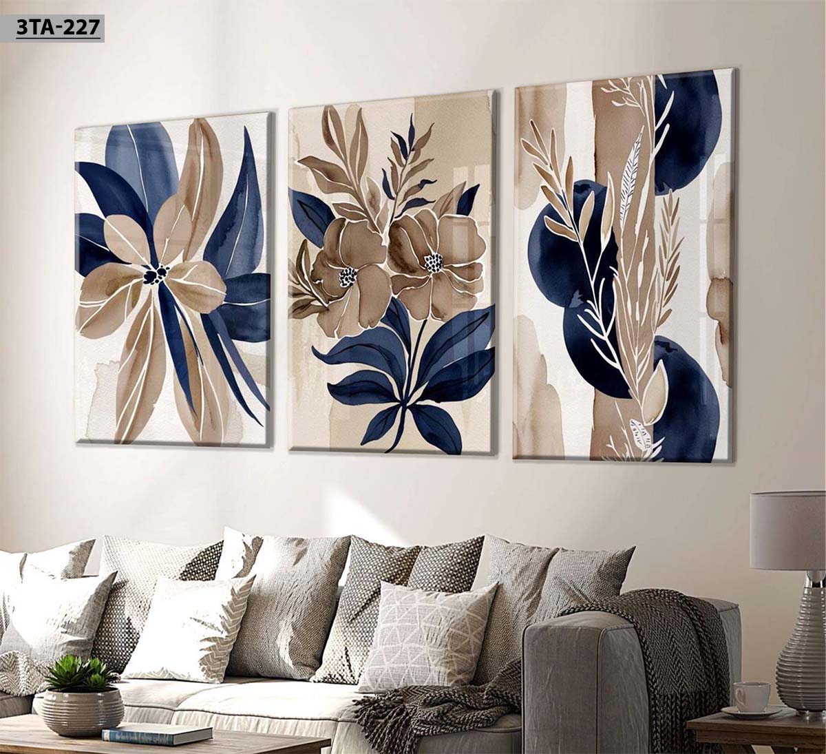 aliprint Tableau décoratif en Algérie représentant des fleurs et des motifs modernes, idéal pour embellir un intérieur contemporain.