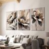 aliprint Tableau décoratif en Algérie représentant des fleurs modernes sur un mur, ajoutant une touche artistique à l'intérieur.